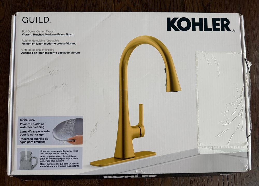 Kohler Guild Kitchen Faucet Vibrant Brushed Moderne Brass Finish